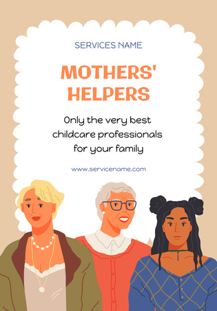 Babysitting Services Offer Poster 28x40in Πρότυπο σχεδίασης