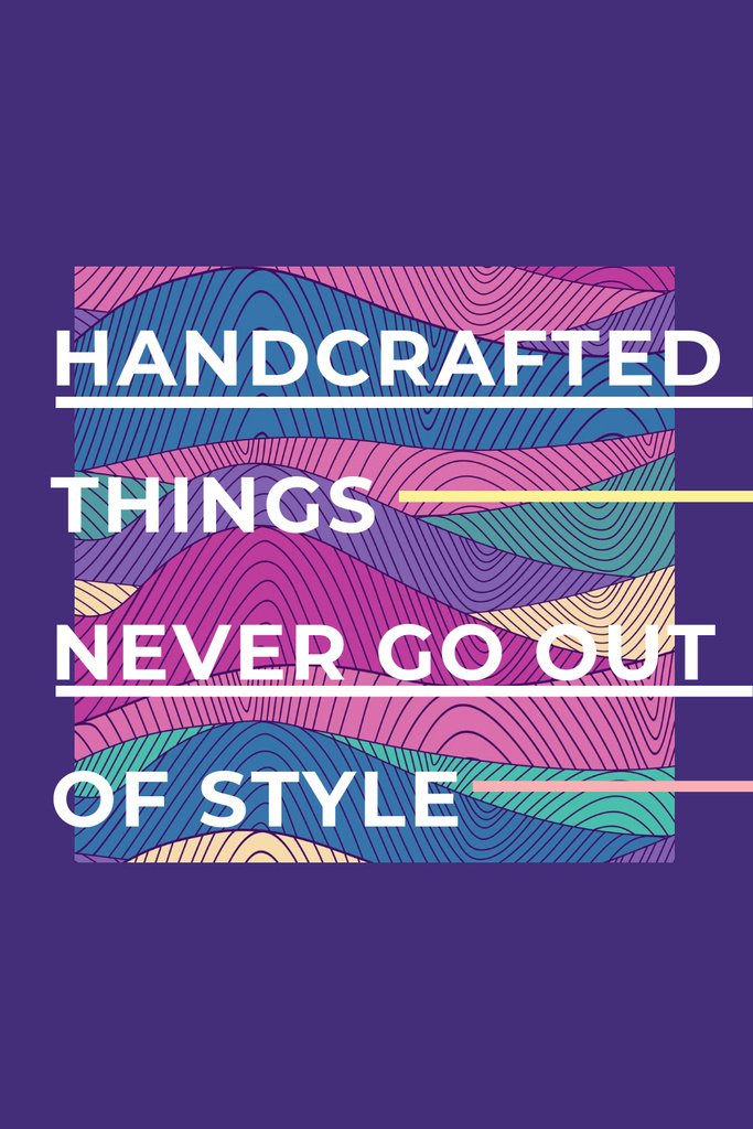 Modèle de visuel Citation about Handcrafted things - Pinterest