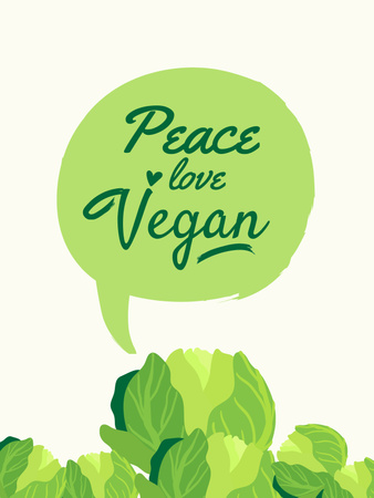 Vegan Lifestyle Concept with Green Plant Poster US Design Template