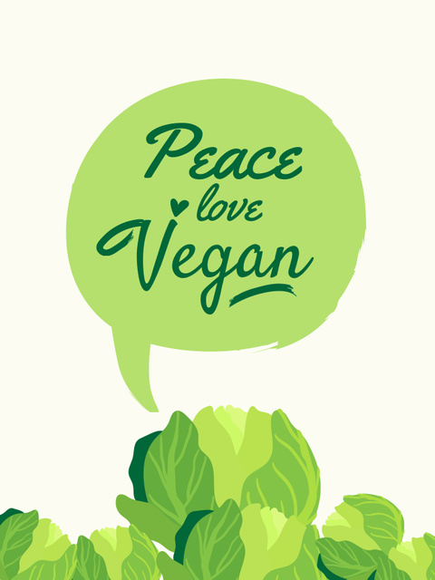 Vegan Lifestyle Concept with Green Plant Poster US Tasarım Şablonu