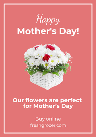 Flowers on Mother's Day Poster A3 Design Template