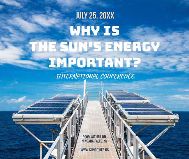 Modèle de visuel Sun Energy Conference Solar Panels View - Facebook