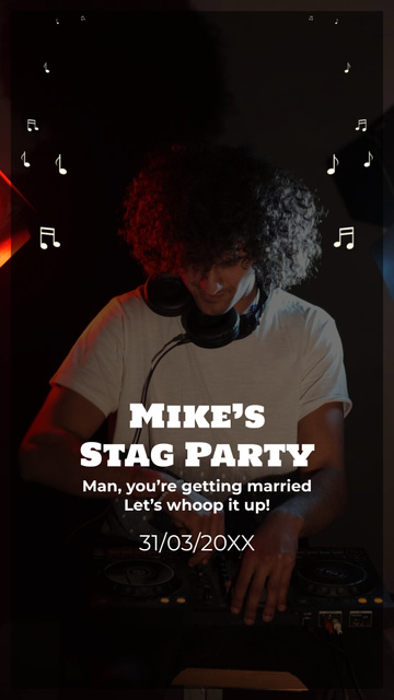 Dj And Stag Party Announcement TikTok Video Design Template
