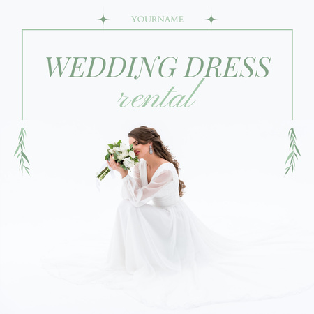 Rental wedding dresses white Instagram Design Template