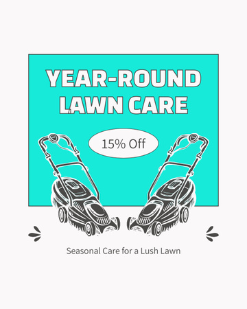 Mowers for Lawn Care Instagram Post Vertical Design Template