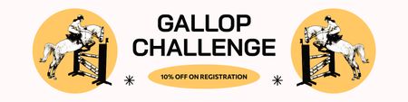 Participation in Gallop Challenge with Show Jumping Twitter Design Template