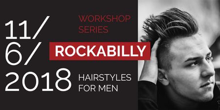 Workshop series Ad with Stylish Man Twitter Design Template
