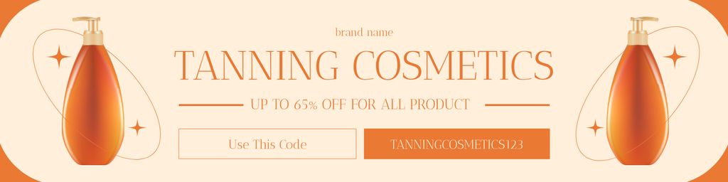 Discount on All Cosmetic Tanning Products Twitter Šablona návrhu