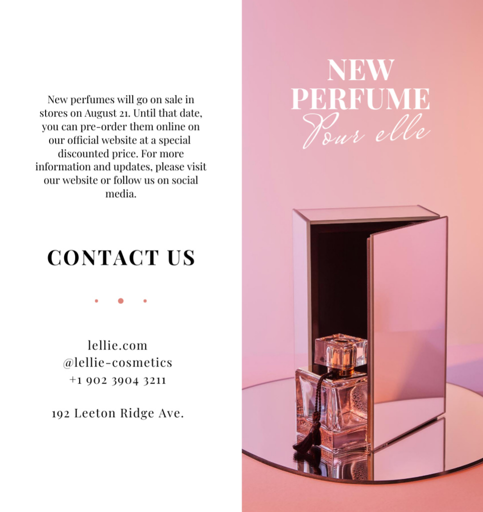 Luxurious Perfume Offer in Pink Brochure Din Large Bi-fold Tasarım Şablonu