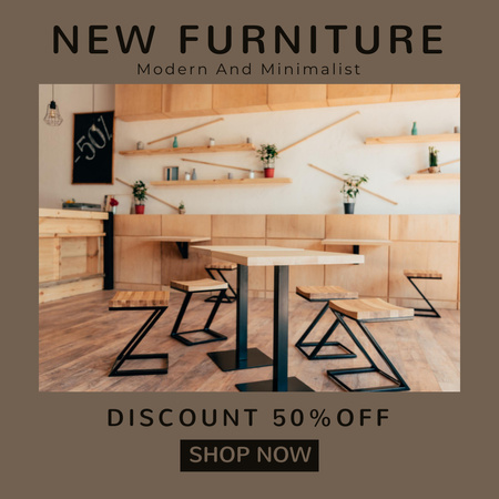 Designvorlage Modern and Minimalist Home Furniture Offer für Instagram