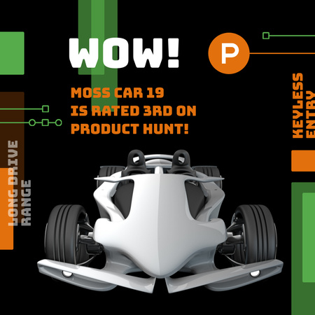 Product Hunt Launch Ad Sports Car Instagram Modelo de Design