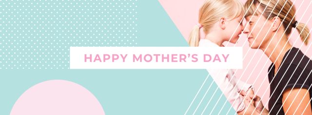 Happy Mother with daughter on Mother's Day Facebook cover Modelo de Design