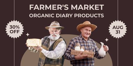 Organic Farm Dairy Twitter Design Template