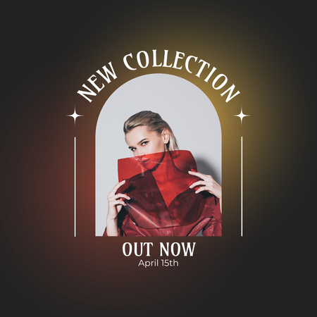 Template di design Female Fashion Clothes with Beautiful Girl in Red Instagram