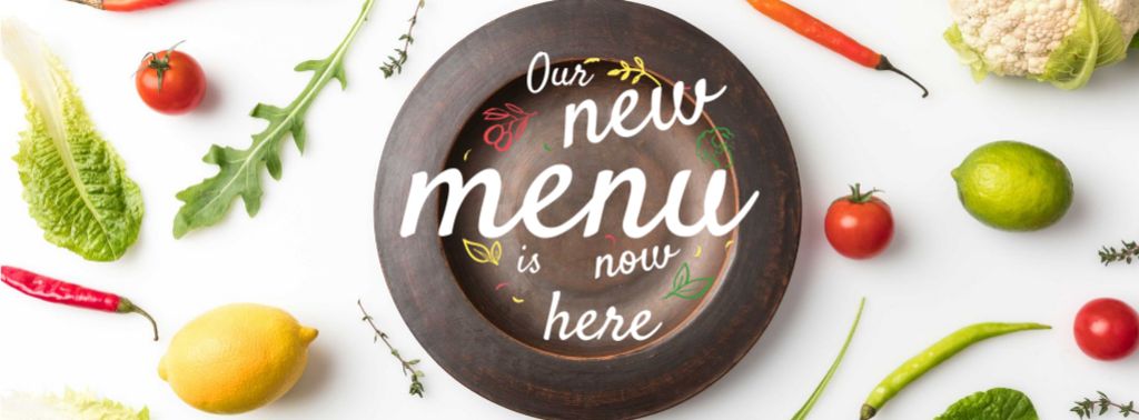Plantilla de diseño de Meal with greens and Vegetables Facebook cover 