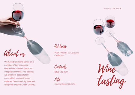 Wine Tasting with Wineglasses Brochure Din Large Z-fold Design Template
