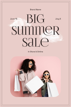 Designvorlage Großer Sommerschlussverkauf an Kleidung für Pinterest