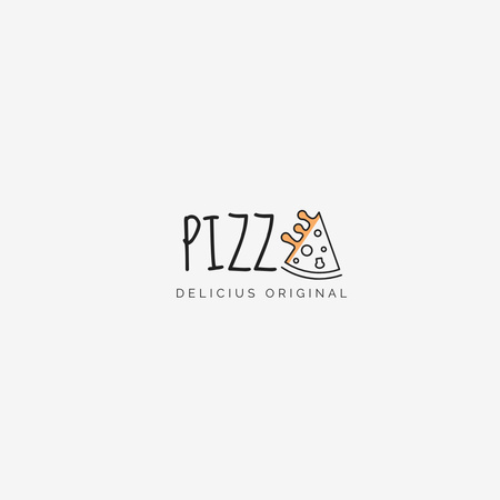 pizza restaurant logo design Logoデザインテンプレート