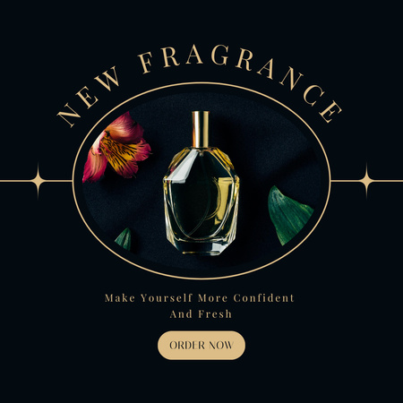 Fragrance Ad with Beautiful Flower Instagram Design Template