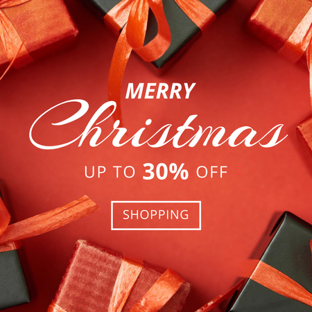 Christmas Sale Announcement with Presents Instagram Design Template
