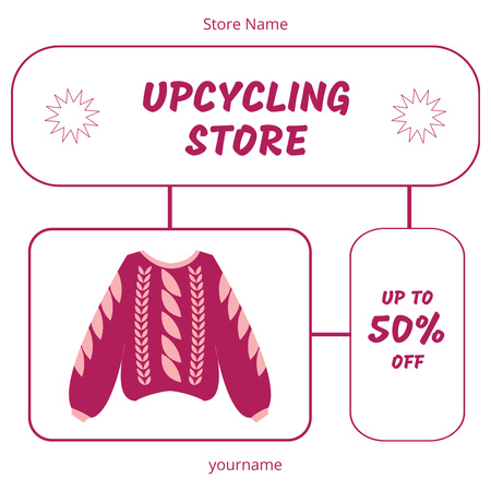 Designvorlage Bieten Sie Rabatte auf Upcycling-Kleidung an für Instagram