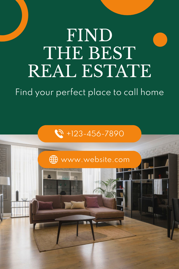 Best Real Estate for Sale Ad Layout with Photo Pinterestデザインテンプレート