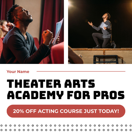 Discount on Acting Courses Today Only Instagram Design Template