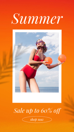 Ontwerpsjabloon van Instagram Story van Summer Swimwear Collection Ads