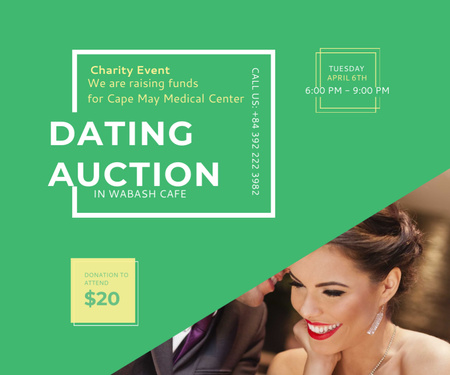 Szablon projektu Dating Auction in Wabash Cafe Medium Rectangle