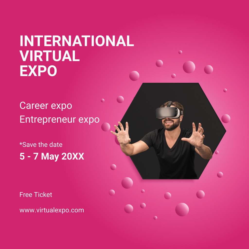 International Virtual Expo Purple Instagramデザインテンプレート
