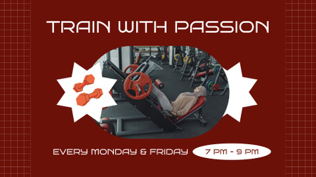 Platilla de diseño Motivational Workout With Dumbbells In Gym Offer Full HD video