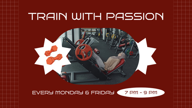 Motivational Workout With Dumbbells In Gym Offer Full HD video Modelo de Design