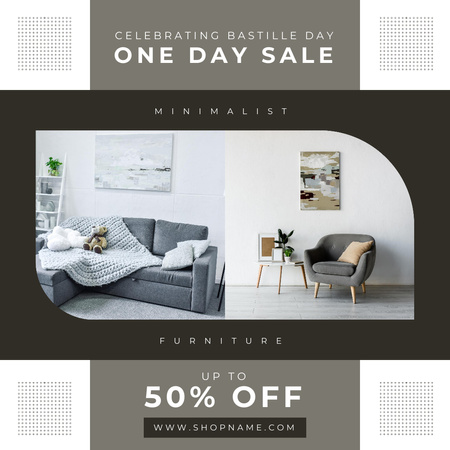 Распродажа мебели ко Дню взятия Бастилии Instagram – шаблон для дизайна