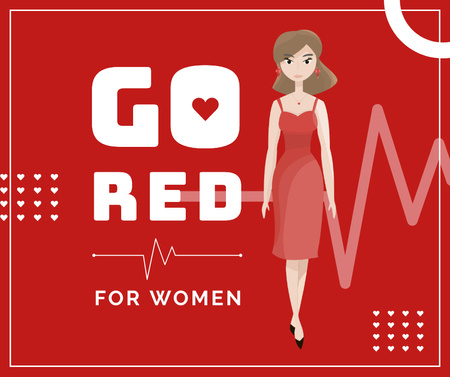 Woman wearing red dress Facebook Design Template