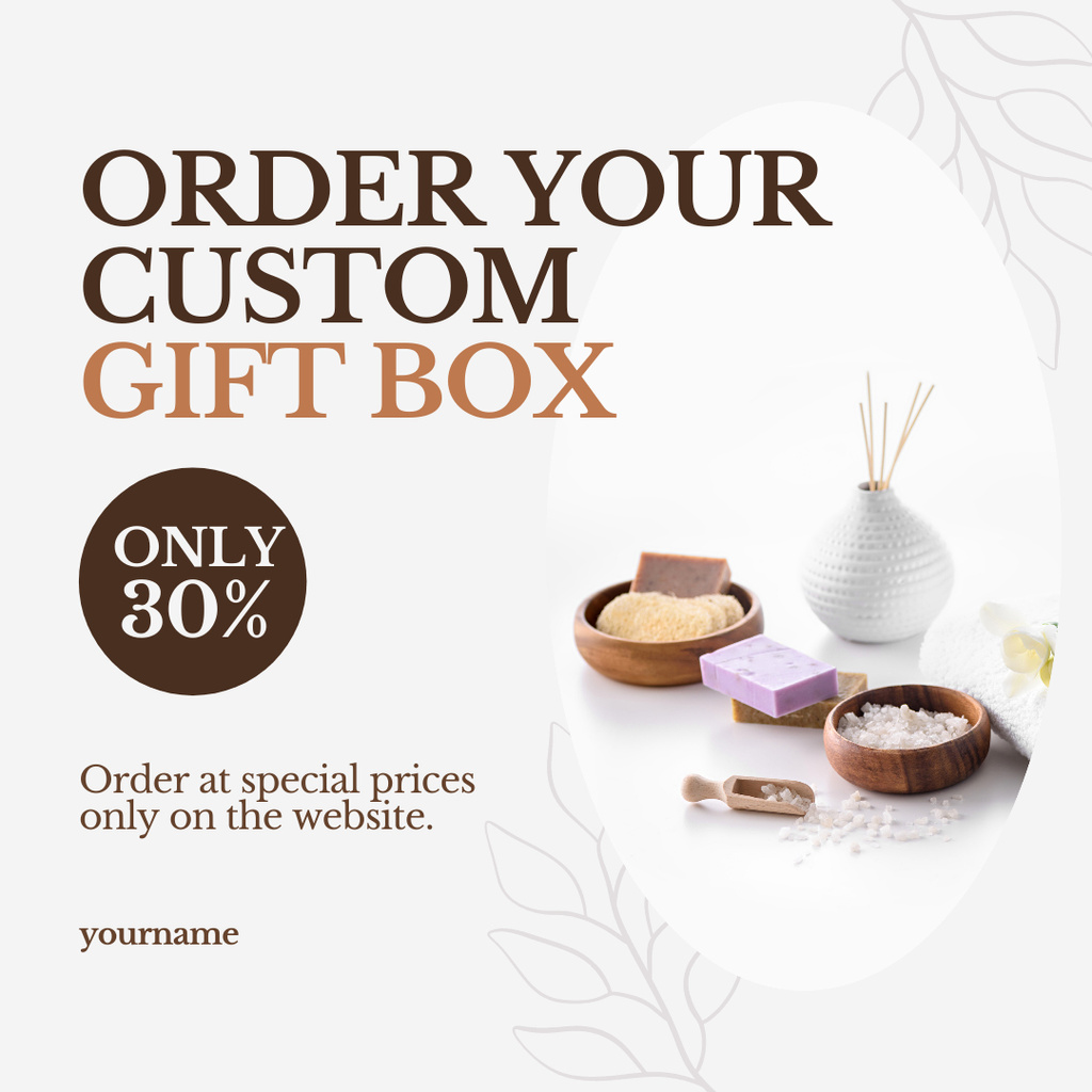 Ontwerpsjabloon van Instagram van Skincare and Bath Custom Gift Box