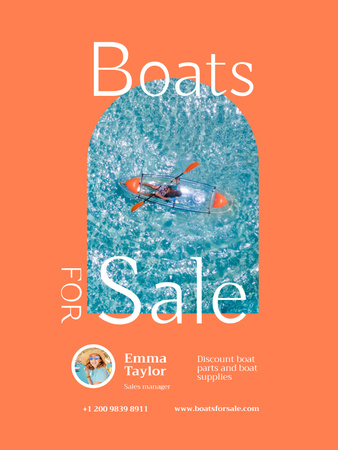 Boat Sale Ad Poster US Design Template