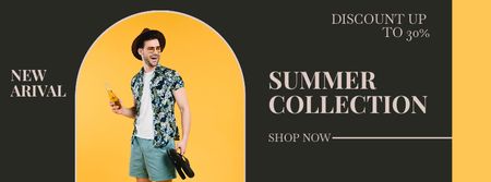 Summer Sale Announcement with Man Facebook cover Design Template