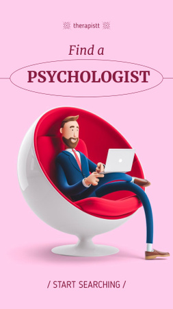 Pszichoterapeuta szolgáltatások ajánlata Pink-en Instagram Story tervezősablon
