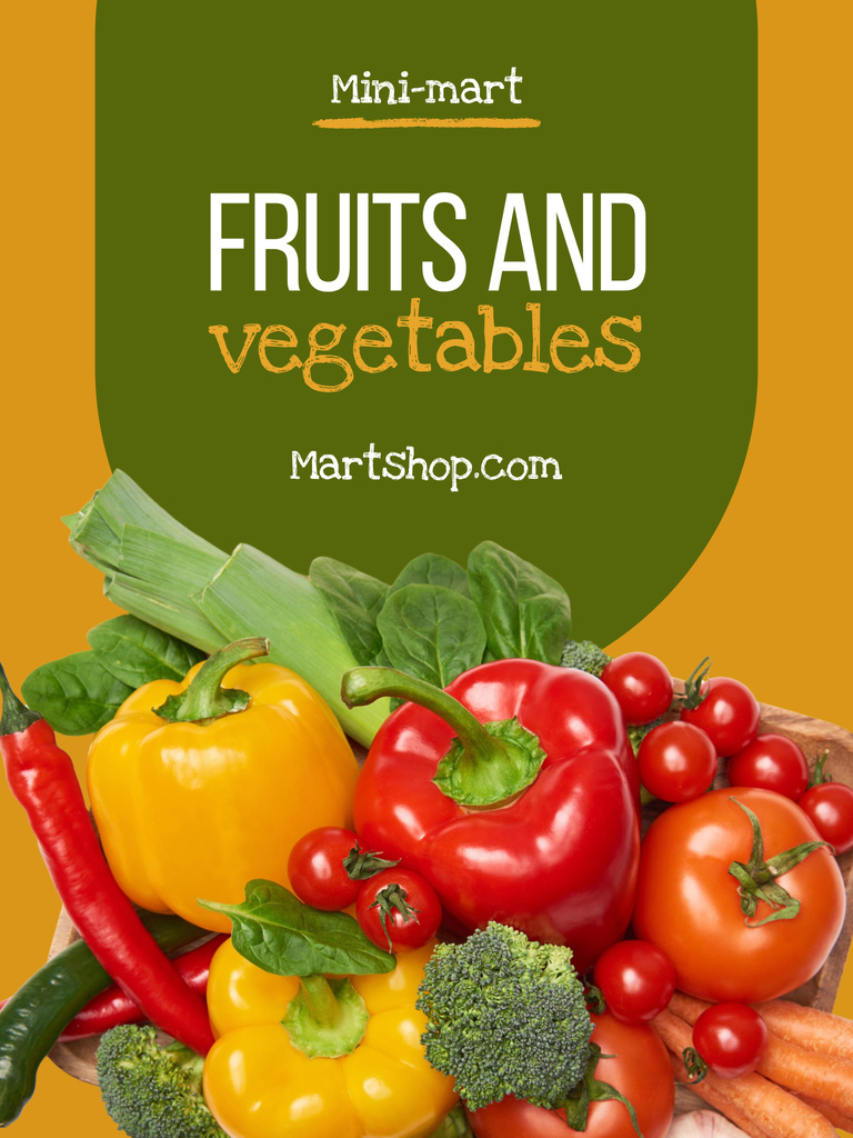 Offer of Fresh Vegetables in Grocery Shop Poster 36x48in Modelo de Design