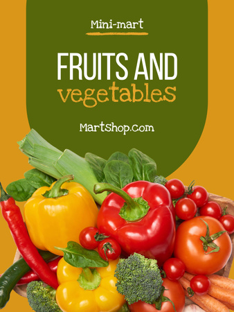 Platilla de diseño Offer of Fresh Vegetables in Grocery Shop Poster 36x48in