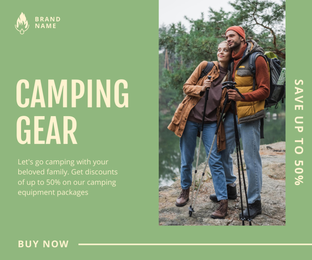 Go Camping With Your Family  Medium Rectangle Design Template