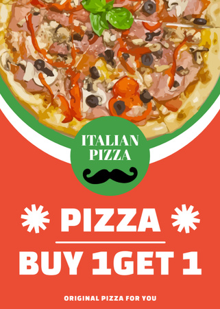 Promo Action for Italian Pizza Flayer Design Template