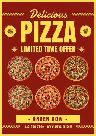 Plantilla de diseño de Oferta de pizza por tiempo limitado Poster 