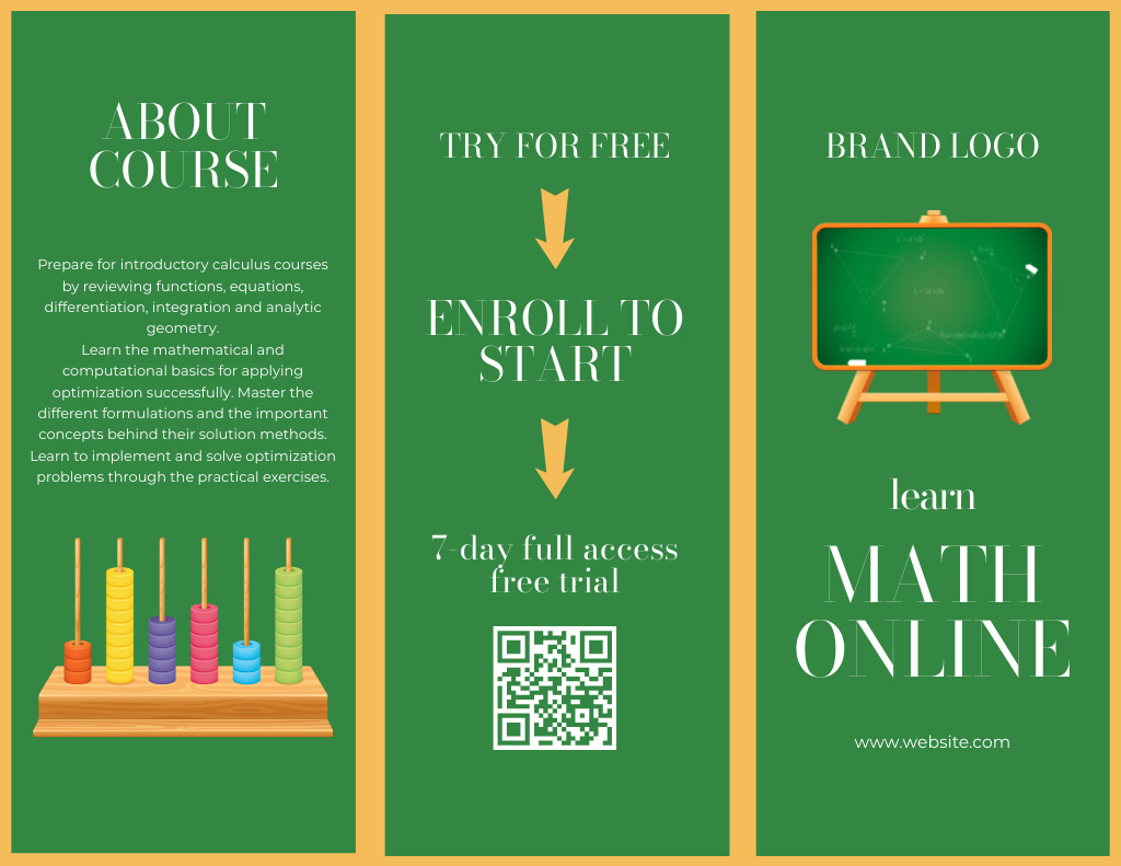 Designvorlage Offering Online Courses in Mathematics für Brochure 8.5x11in