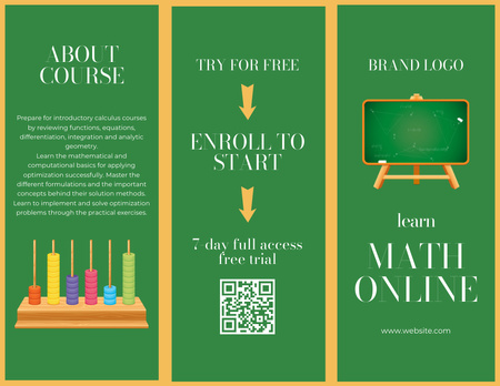 Ontwerpsjabloon van Brochure 8.5x11in van Het aanbieden van online cursussen wiskunde