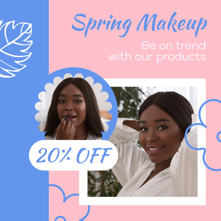 Seasonal Make Up Products With Discount Animated Post Design Template