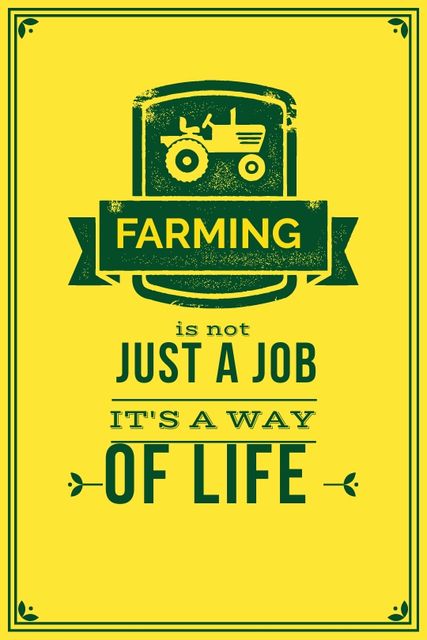 Template di design Agricultural Quote Tractor Icon in Yellow Tumblr