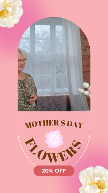 Tulips Bouquet With Discount On Mother's Day Instagram Video Story Šablona návrhu