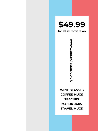 Sale of Drinkware with Colorful Stripes Poster US – шаблон для дизайну