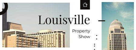 Ontwerpsjabloon van Facebook cover van Louisville city buildings